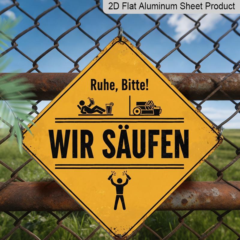 2D Flat - 1pc Vintage Funny Driving Themed Aluminum Sign, German Slogan Wall Art, Rustic Aluminum Plaque, Suitable for Garage, Bar, Tool Shed, Yard