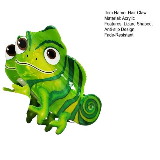 Yousheng Акриловая заколка-коготь для волос в форме ящерицы, устойчивая к выцветанию, для затылка, противоскользящая конструкция, легкая, удобная заколка-коготь