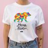 New Summer Cartoon Animal Letter Printed Roundneck Shortsleeved Tshirt for Women Made of Modal Fabric Aesthetic Clothes Tops