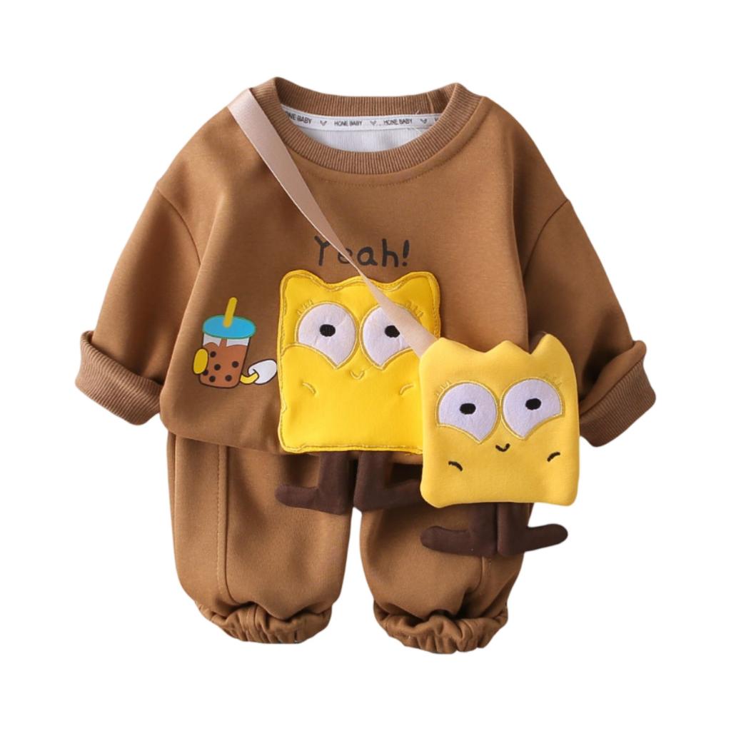 Kids Casual Long-Sleeve Set, Comfortable Daily Wear Outfits