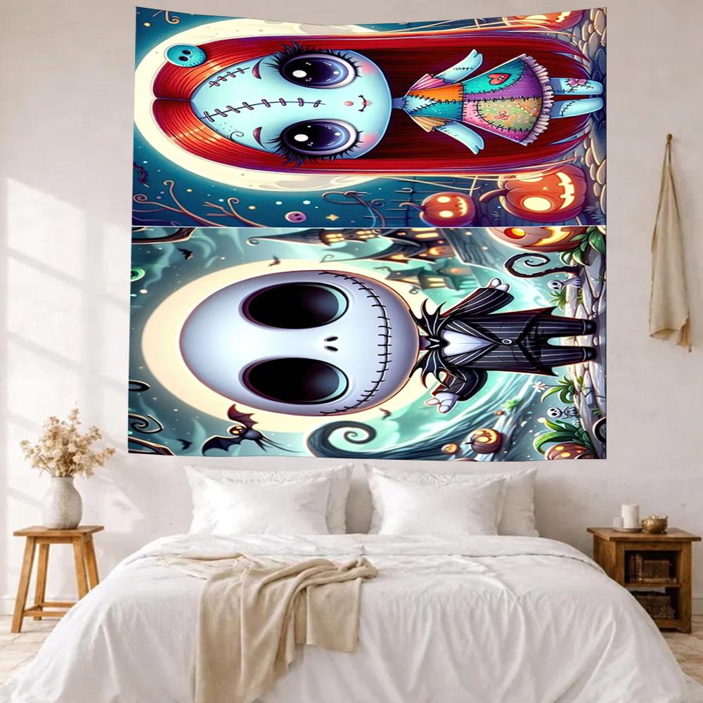 Christmas Nightmare Wall Decor Tapestry Art For Pet Memorial Birthdaywedding Party Backdrop Family Gift