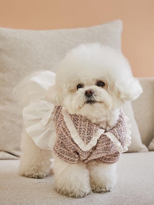 CAHIERS Wide Frill Collar Tweed Jacket