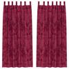Velvet Curtains with Curtains 2 pcs Burgundy 245 x 140 cm Velvet
