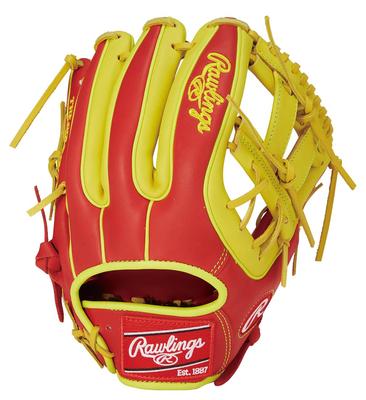 Rawlings Бейсбол взрослый HOH MLB COLOR SYNC Размер носится на левой перчатке, размер, софтбол, GR5HMN54G, Алый/Желтый [Универсальное использование], 11.5 см (Правша