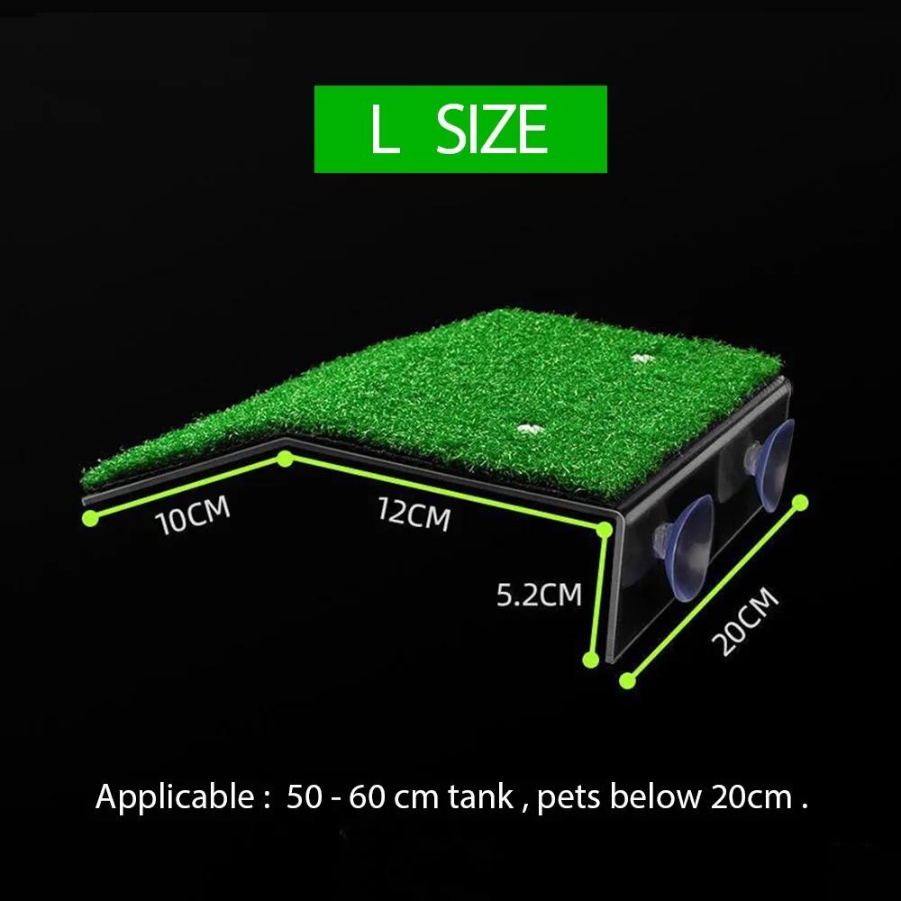 Аквариумная платформа для купания черепах, имитация газона, лестница для восхождения черепах, среда обитания для аквариума с рыбками, декоративный плавучий остров для мелких рептилий