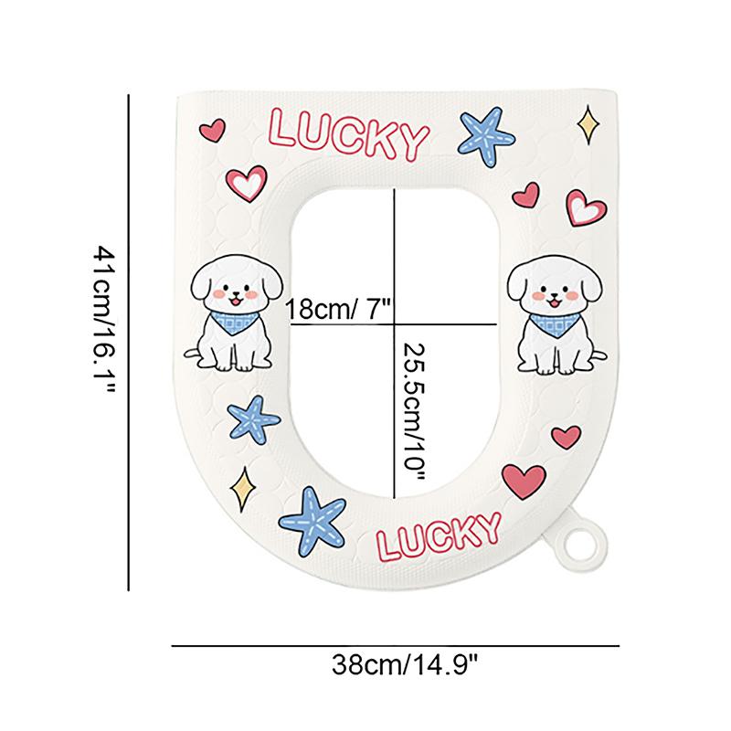 Чехол для унитаза с милым принтом и утолщенным сиденьем для унитаза из ЭВА, мягкий и прочный, с рисунком из мультфильма, для ванной комнаты, для туалета