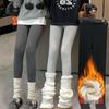 Женские термолеггинсы на флисовой подкладке - Утягивающий рубчатый стиль для осени/зимы 2025.