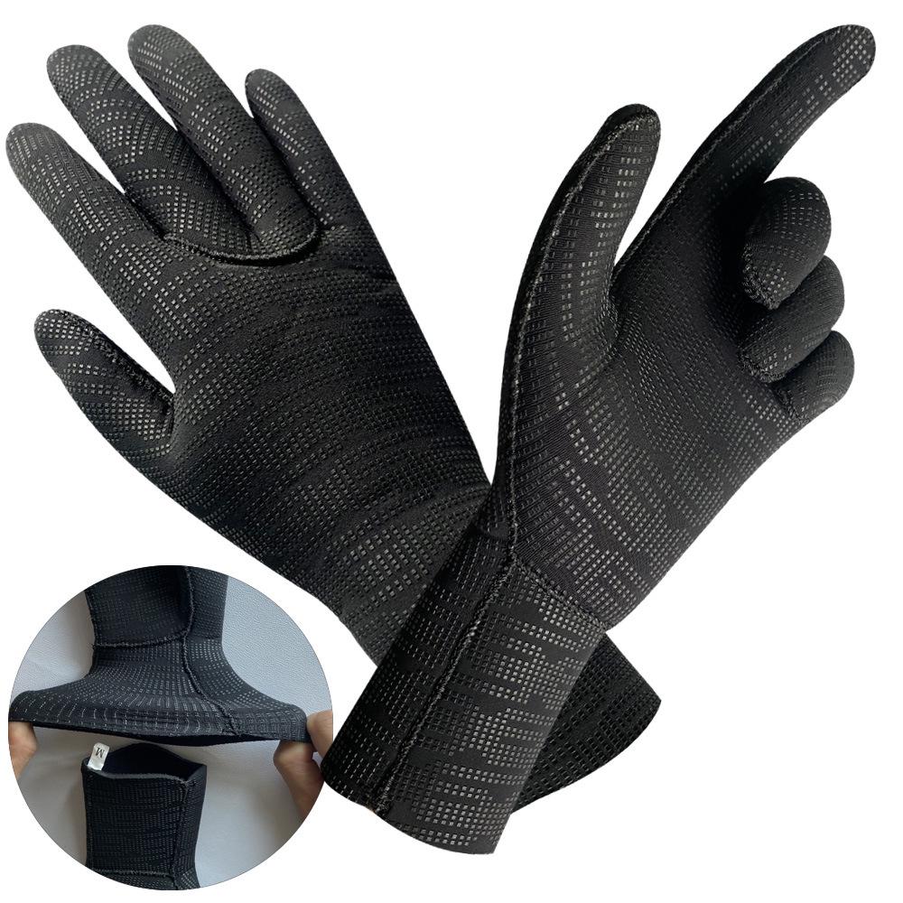 Super Elastic Neoprene Diving Gloves, 3-5mm, Wear-Resistant, Non-Slip, Cold-Proof, Warm Winter Swimming Snorkeling Gloves