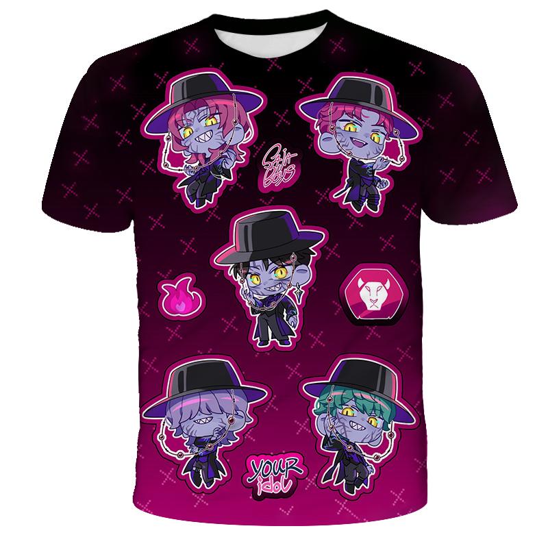 K-Pop Охотники на демонов Тигрицы Мальчики Футболка K-Pop Охотники на демонов Детская одежда Футболки Милые мультяшные принты Футболки Топы