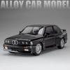 Scale 1:24 M3 M4 Toy Car Model Alloy Diecast Rubber Tires Doors Opened Miniature Light Sound Vehicles Models Kids Holiday Gifts