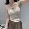 Women's Lace Camisole Vest for Spring and Summer Inner Wear with Chest Pad Sleeveless Top
