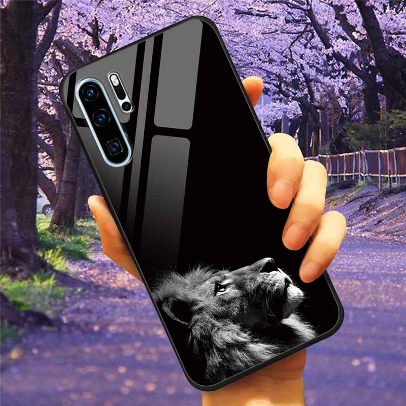 Чехол для телефона Huawei P30 Pro Lite Чехол Закаленное стекло Космический Волк Лев Funda для HUAWEI P30 Lite Роскошные чехлы P30Pro P 30 Кошка