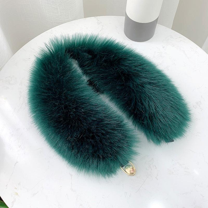 Winter Plush Thickened Warm Imitation Fox Hair Snap Button Scarf Versatile Women's Imitation Fur Scarf