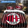 3PCS Milan Football club Printed Soft Bedding Set,Including 1pc Duvet Cover And 2pcs Pillowcases Perfect for Bedroom, Dormitory, Fan gift