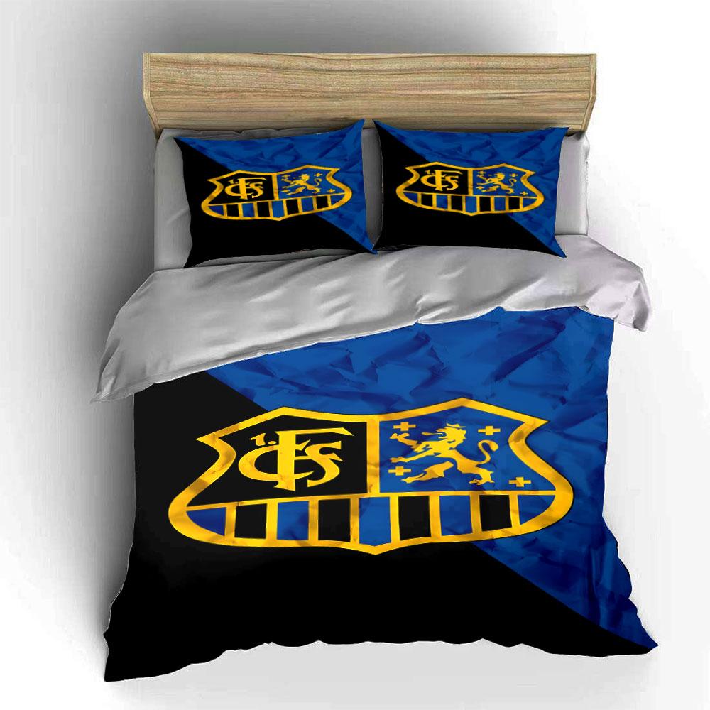 "Blue Shield with Lion and Stripes Design" Print Bedding Set Duvet Cover Pillowcases (1* Duvet Cover 2* Pillowcases Do Not Include Comforter)