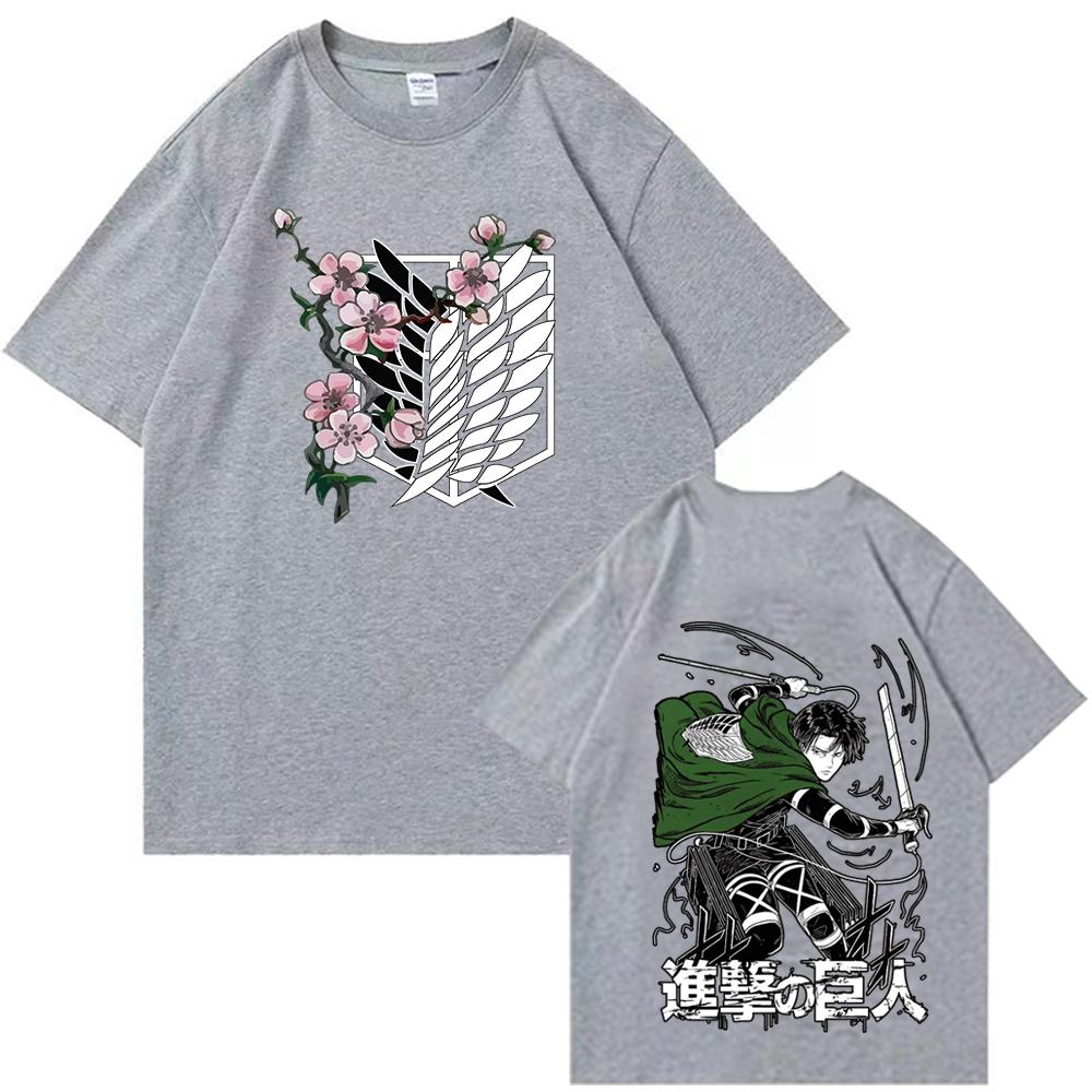 2025 Japanese Anime Attack on Titan-Levi T-Shirts Y2k Women Summer Casual O-Neck Short Sleeve Unisex Shirts