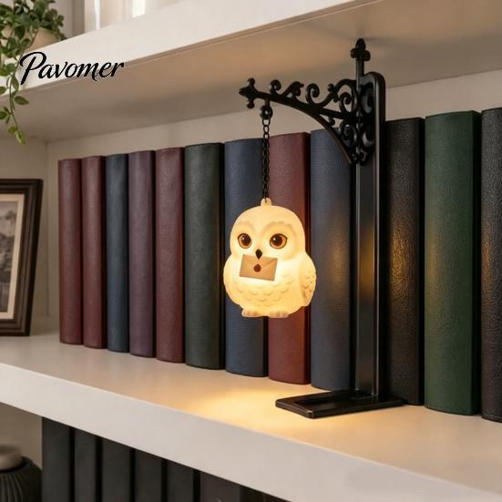 Подвесной фонарь для помещений на праздники Волшебная сова птица олень книжная подставка лампа, готический металлический светильник для книжной полки, расслабляющий светильник для чтения, берлога, винтажная библиотека, животное