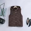 Loose vest women's winter new vest hooded vest warm versatile cotton vest thickened jacket