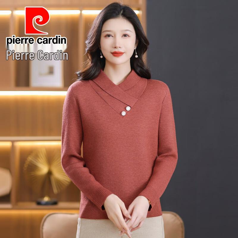 Pierre Cardin Женский вязаный свитер с V-образным вырезом и перекрестным воротником