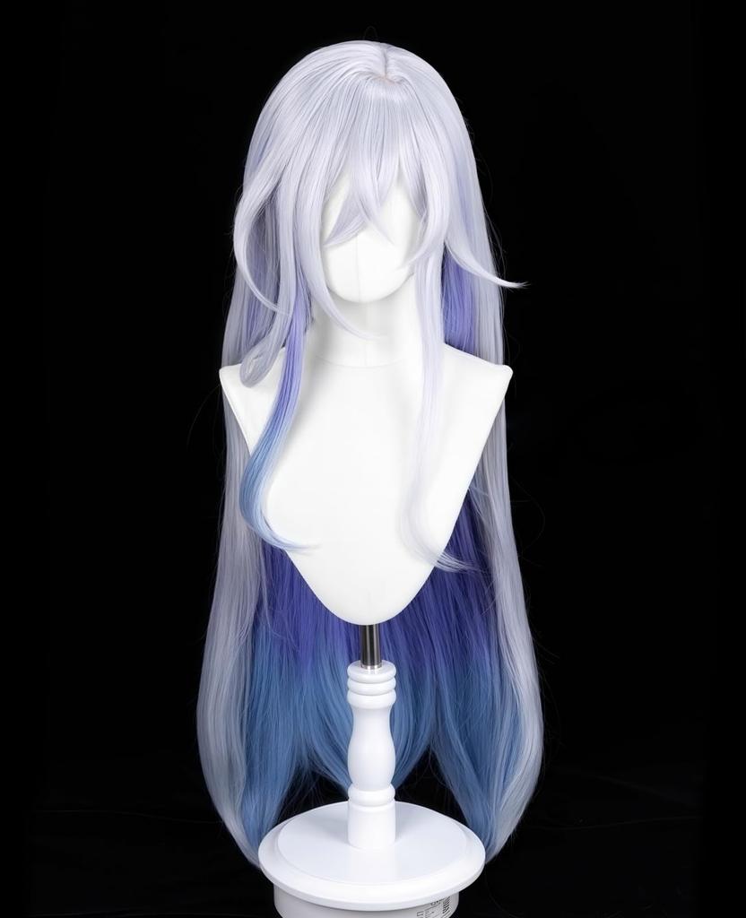 NOKIJP Skark Wig, Genshin Impact Cosplay, Heat-Resistant, Smooth, Easy To Style, Genshin Impact Snezhnaya Skark, Tartaglia's Master