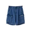 Li Ning Sports Basketball Series Logo Embroidered Loose Casual Sports Denim Shorts Men Shorts Blue AJSR001-1