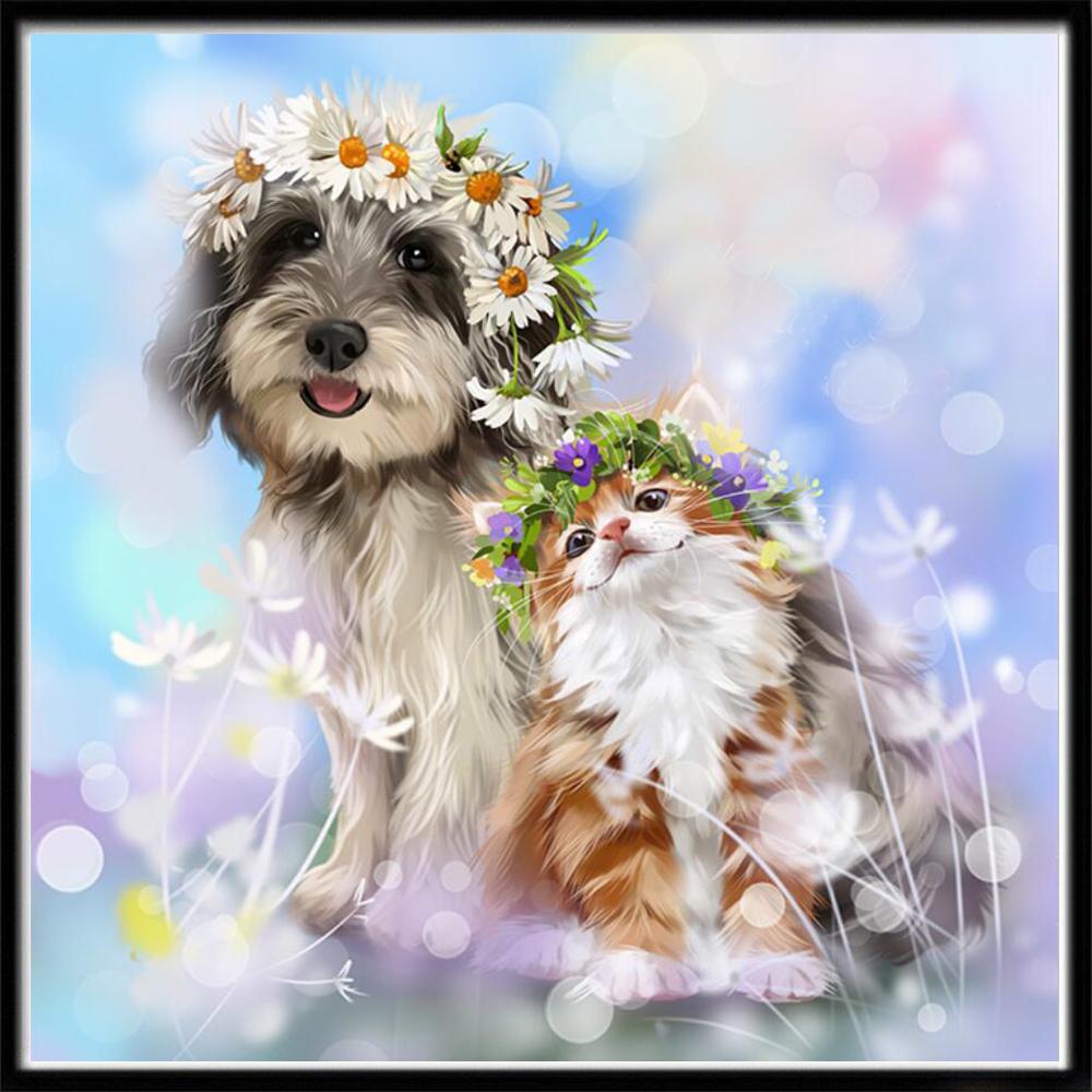 Настенная наклейка 5D алмазная живопись полный алмаз Флора и фауна круглая алмазная мозаика узор Diy ручная работа украшение дома живопись