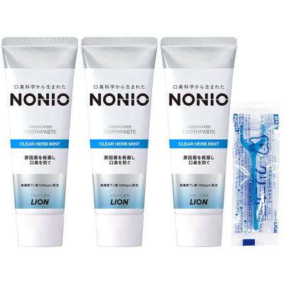 НОНИО (Нонио) Зубная паста Quasi-drug Clear Herb Mint 130 г x 3 упаковки + Зубная нить в комплекте Убивает бактерии, вызывающие неприятный запах изо рта, Кариес
