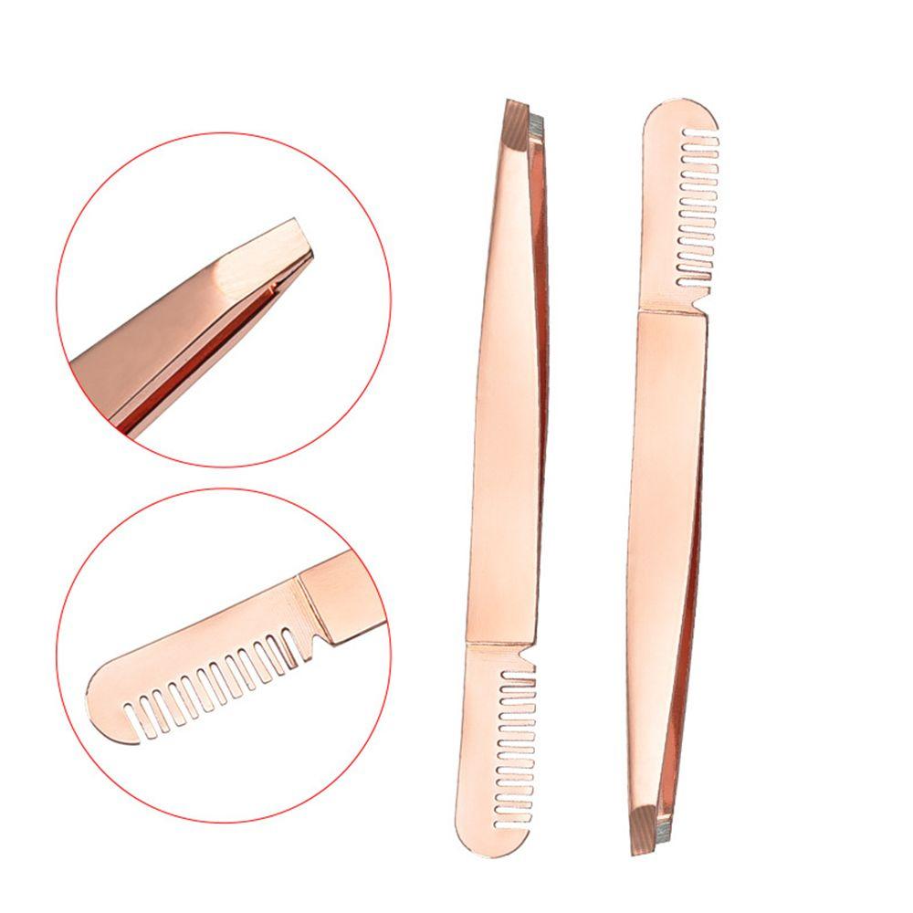 Eyelid Stickers Pliers Nail Rhinestones Picker Eyelashes Extension Clip Eyebrow Tweezers with Comb