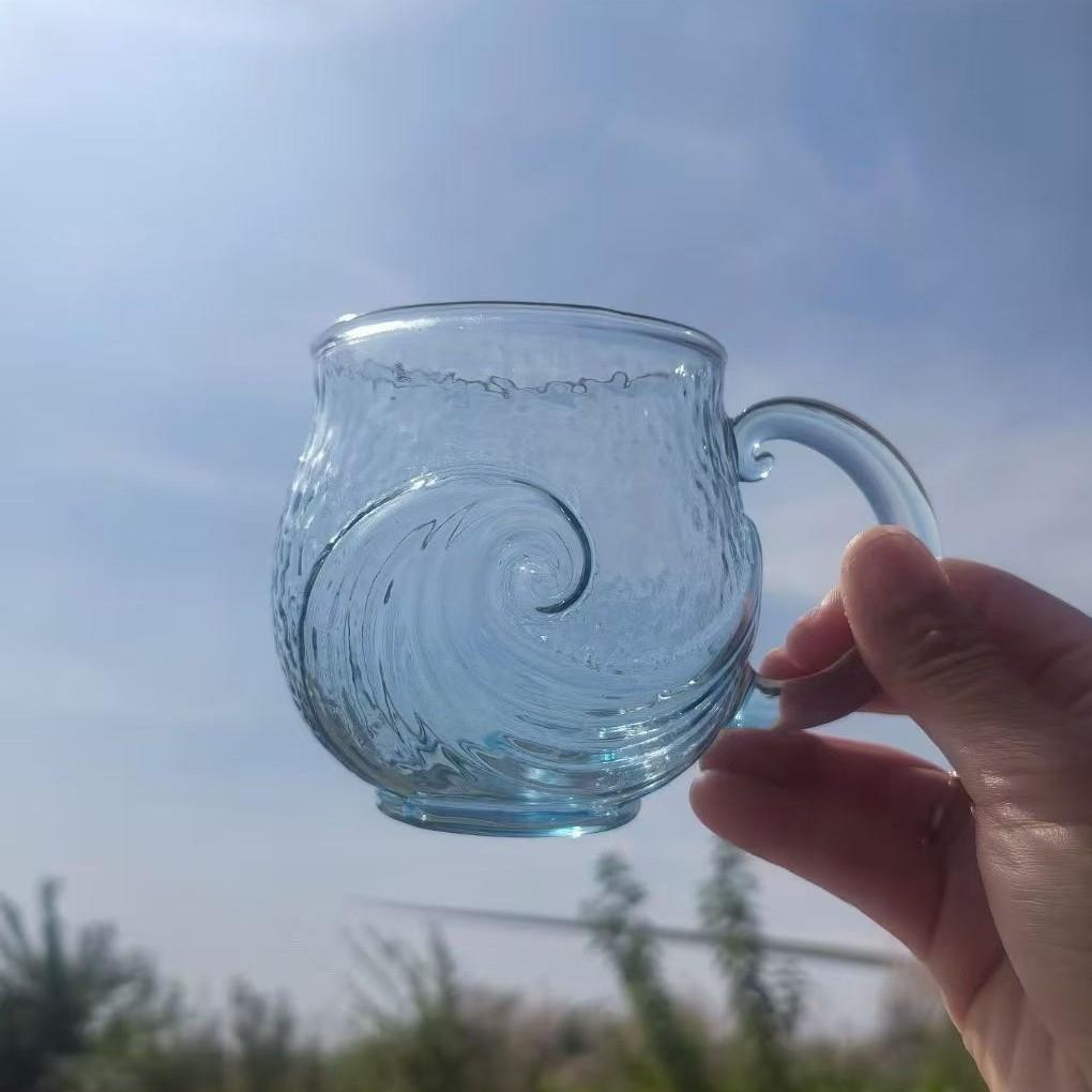 Кружка с волной из морского стекла Текстурированная Для расслабляющего перерыва на кофе дома или в офисе Ручная работа Тематическая кофейная кружка Чашка Подарок
