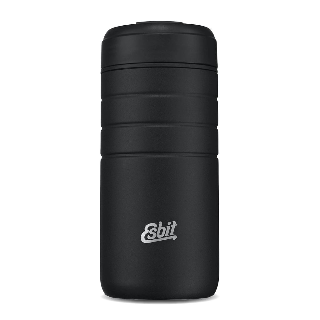 Esbit Majoris Thermo Mug with Flip-Top Lid, Black, 450ml, ESMGF450TLBK, Insulated/Cold Mug for Outdoor Camping