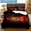 3PCS Spain's Royal Emblem Printed Soft Bedding Set,Including 1pc Duvet Cover And 2pcs Pillowcases Perfect for Bedroom, Dormitory, Fan gift