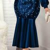 Slim Comfy Popular Sequin V Neck Long Sleeve Dress Prom Dress