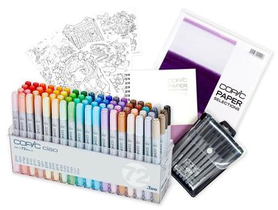 Copic Too Ciao DX Стартовый набор 72 Изготовлено в Многоцветный Иллюстрационный Маркер Сменные Чернила Коробка, Цвета, Япония, Маркеры, Ручки,