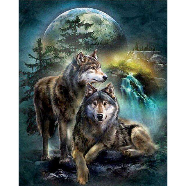 Wolf Animal DIY 5D Diamond Painting Full Round Drill Dreamcatcher Diamond Embroidery Cross Stitch Mosaic Rhinestones Home Decor