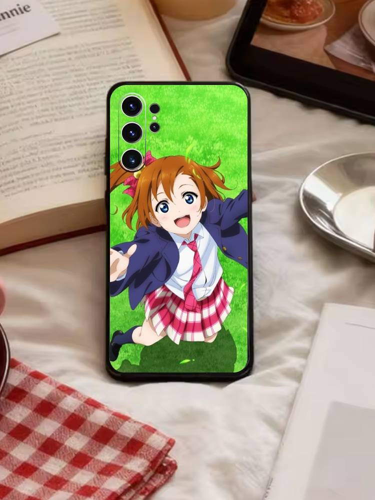Love Live-Косака Хонока Чехол для телефона Samsung S26,S25,S24,S23,S22,S30,S21,Ultra,Plus,FE 5G Черный Мягкий чехол