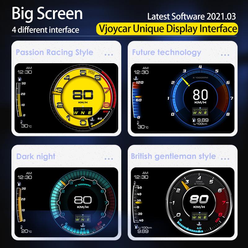 VJOY 2024 Updated HUD Gauge Hawk 3.0 OBD2 Auto Scanner Car Meter Intake Air & Water Temp. Trip Computer GPS Digital Speedometer