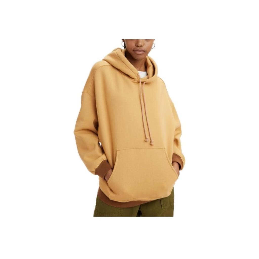 Levis FW23 Однотонная толстовка с капюшоном, повседневная, с длинным рукавом, женская, хаки A3574-0001