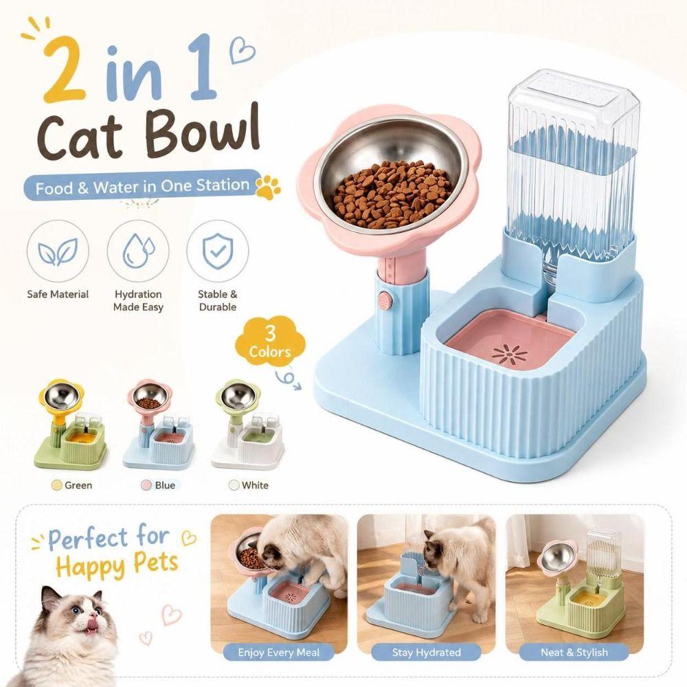 Flower Shaped Cat Bowl 2 in 1 Cat Drinking Bowls New Dog Bowl Pet Feeding Supplies
