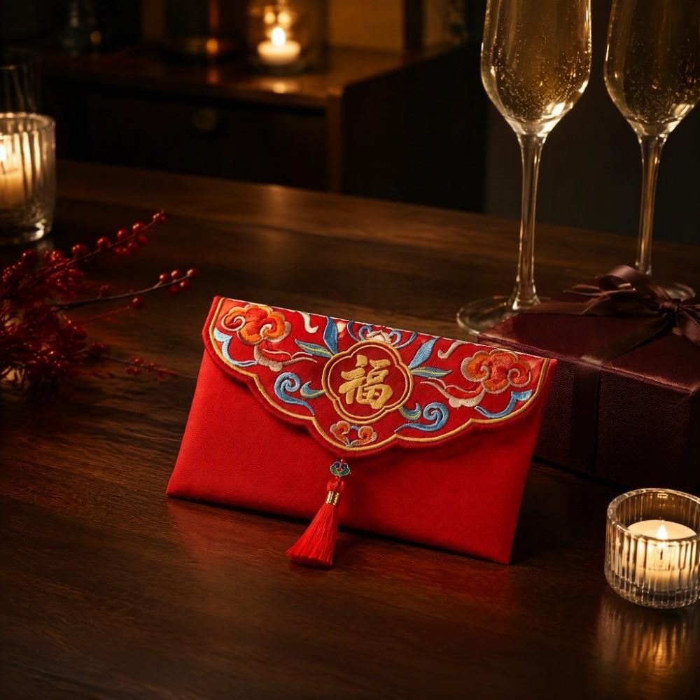 Chinese Style Wedding Money Pocket Traditional Red Lucky Bag Blessing Red Packet Cultural Event