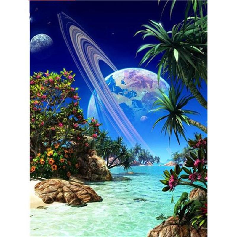 Full 5D DIY Diamond Painting Blue Planet Diamond Embroidery Mosaic Kits Cross Stitch Home Decor Handmade Gifts
