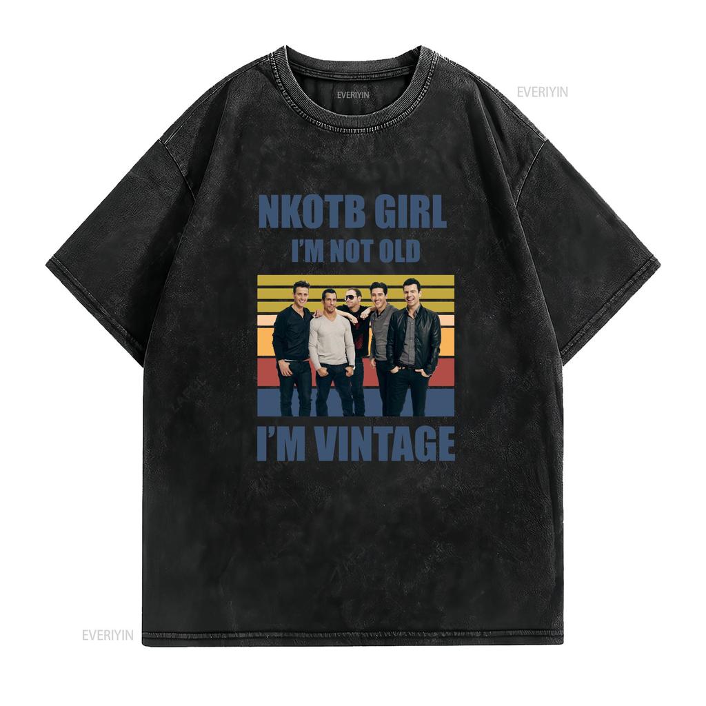 New Kids on the Block T Shirt Rock Band Vintage NKOTB Group Concert Cute for Music Lovers vintage Washed Unisex Casual
