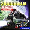 2800000LM Super Bright LED Headlight Powerful Headlamp Waterproof Head Lantern 300W Outdoor Head Flashlight Hunting Hiking Lantern