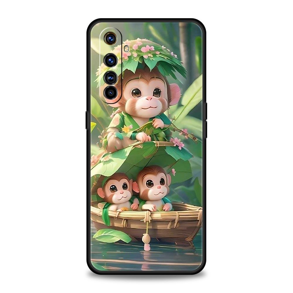 Чехол Обезьяна и Банан для Realme C67 C63 C55 C53 C35 C25 C21 GT 2 3 5 6 10 11 12 13 Pro Plus 5G Мягкий ТПУ Чехол для Телефона Fundas Сумка