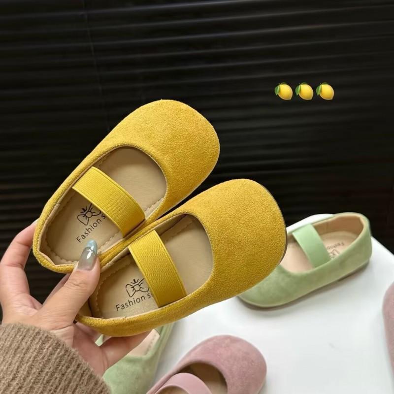 Youth style shoes Girls Soft Sole Mary Jane Velvet Shoes Kids Princess Flat Slip-Ons