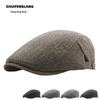 Men's Warm Fleece-Lined Striped Duckbill Beret - British Style Autumn/Winter Newsboy Cap