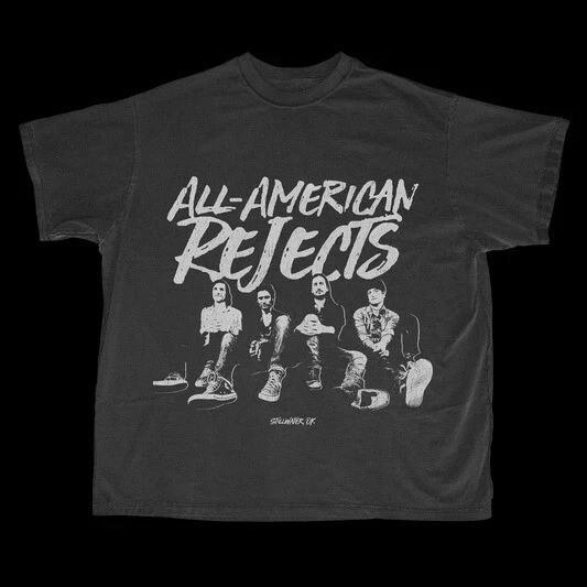 The All-American Rejects Band Members Graphic Black T Shirt Full Size