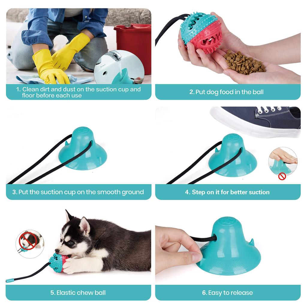 Dog Toys for Aggressive Chewers Interactive Teething Boredom and Stimulating Tug of War Suction Cup Puzzle Indestructible Rope