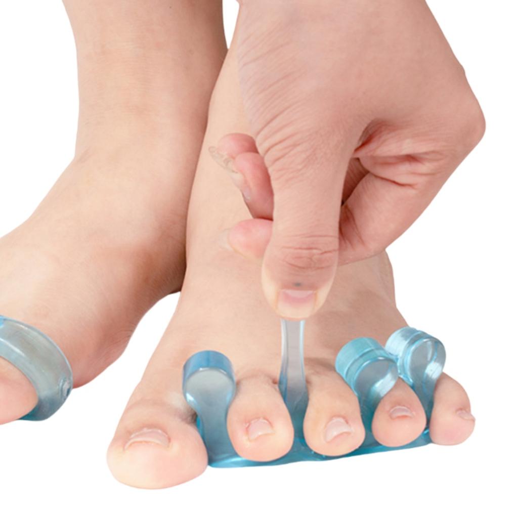 1 пара трехпальцевый разделитель пальцев корректор косточки hallux valgus фиксатор перекрывающихся пальцев ортез инструмент для выпрямления пальцев