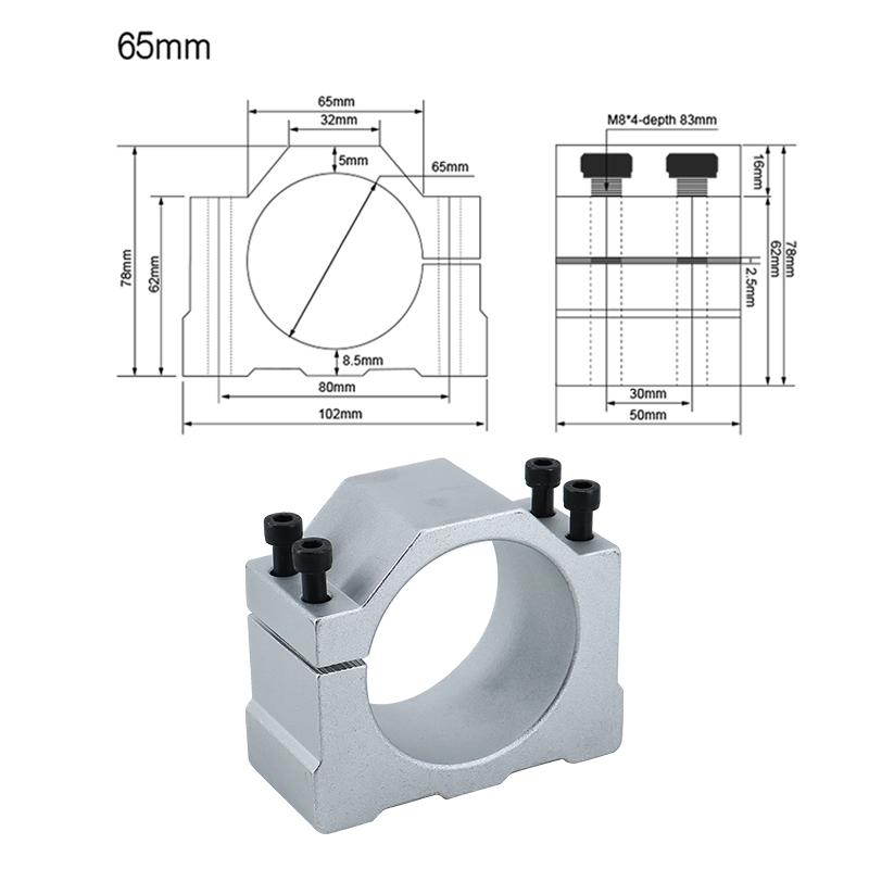 HLTNC 52мм 55мм 65мм 80мм 100мм 105 125мм CNC Алюминиевый Зажимной Кронштейн для Шпиндельного Мотора для Гравировально-Фрезерного Станка Openbuild