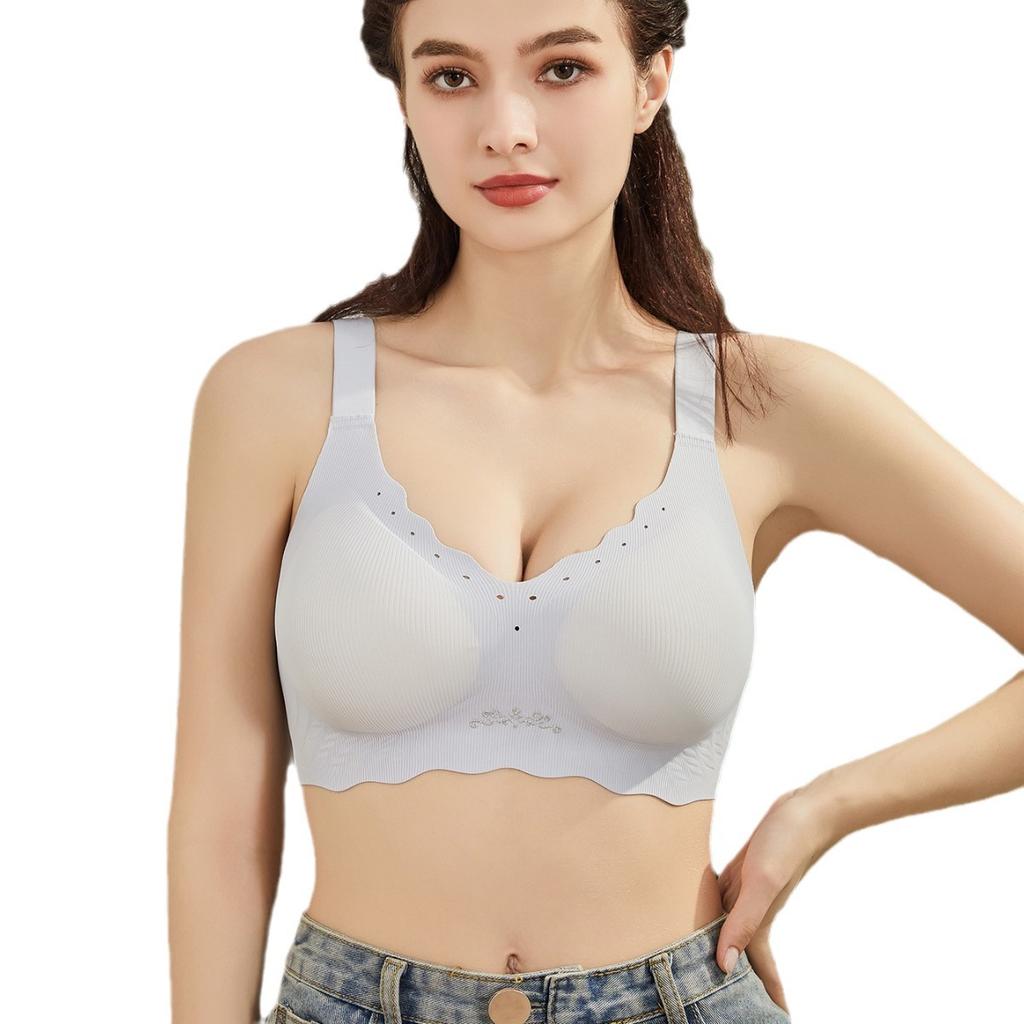 Ultra-thin Jelly Strip Women's Bra with Small Breasts Breathable Push-up and No-wire Bra for Small Breasts
